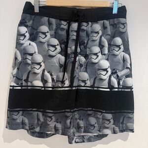 Star Wars Boy Youth Swim Shorts Gray Black Size Medium